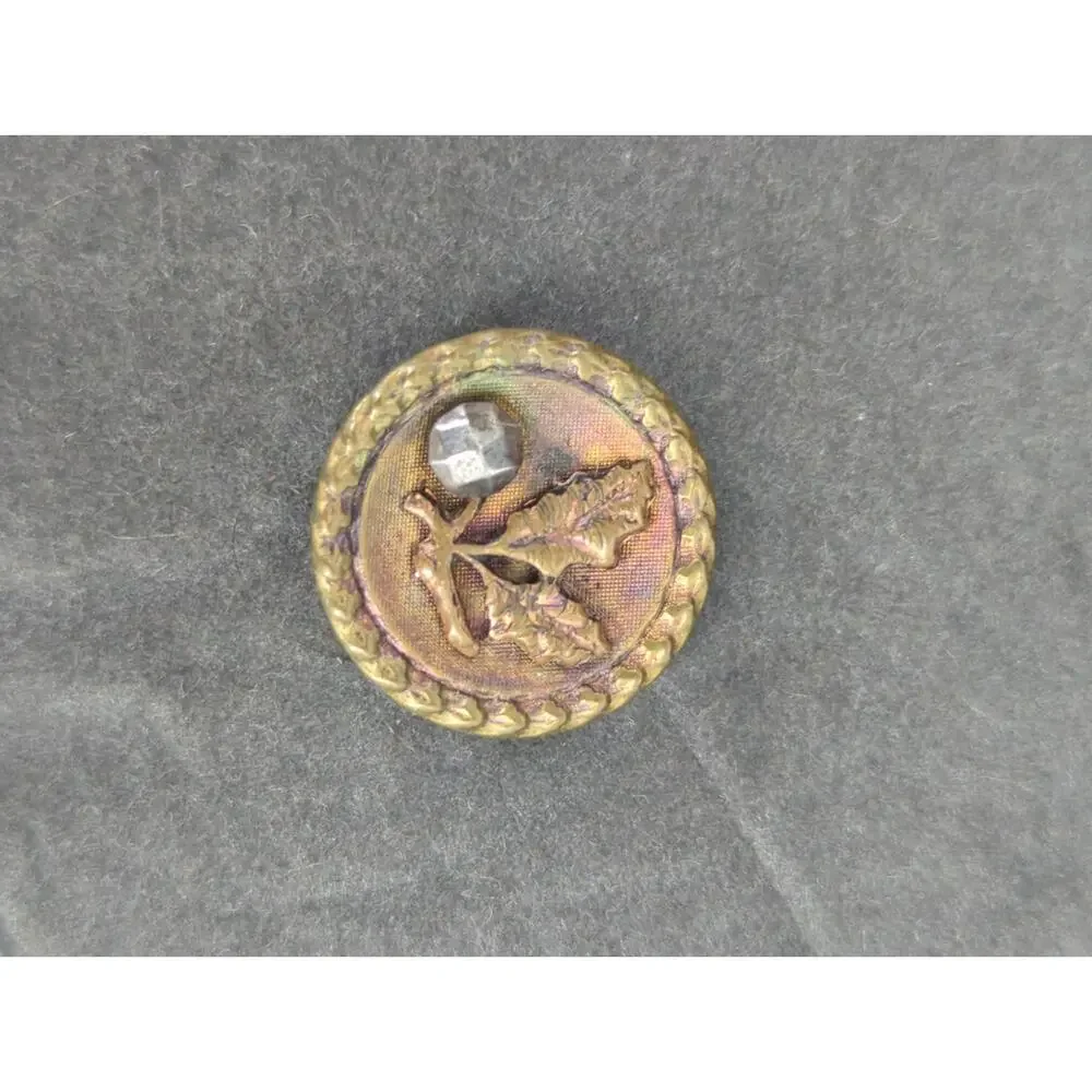 LOT V of 10 Antique Vintage Victorian Brass Mixed Materials Buttons ESTATE FIND